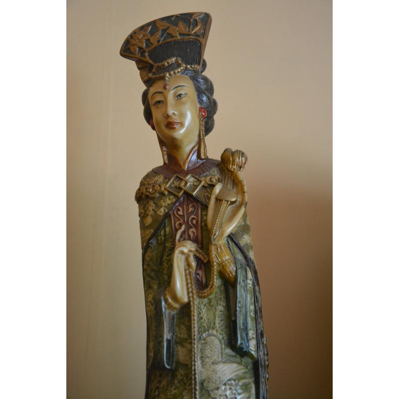 282. een stel Chinese beelden - keizer en keizerin