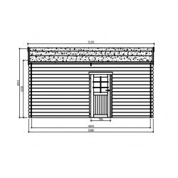 Tuinhuis-Blokhut garage traditioneel sectionaal poort (S8330): 3580 x 5080 - 28mm