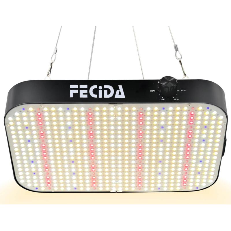 2 stuks FECIDA CR 600 LED-groei/kweeklampen met hangsysteem.