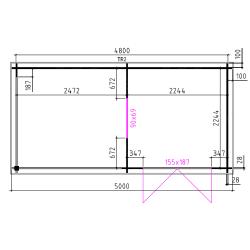 Tuinhuis-Blokhut 2525 Z: 500 x 250 x 257cm