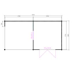 Tuinhuis-Blokhut 3031 Z: 576 x 300 x 263 cm (h)