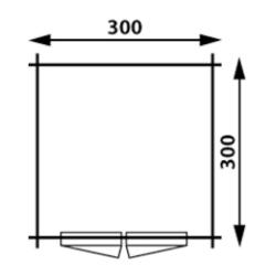 Tuinhuis-Blokhut 330 M: 300 x 300 x 230 (h) cm