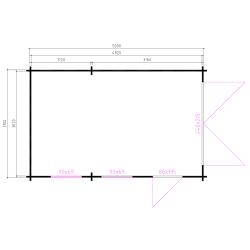 Tuinhuis-Blokhut-garage 3352 modern: 330 x 520 x 253