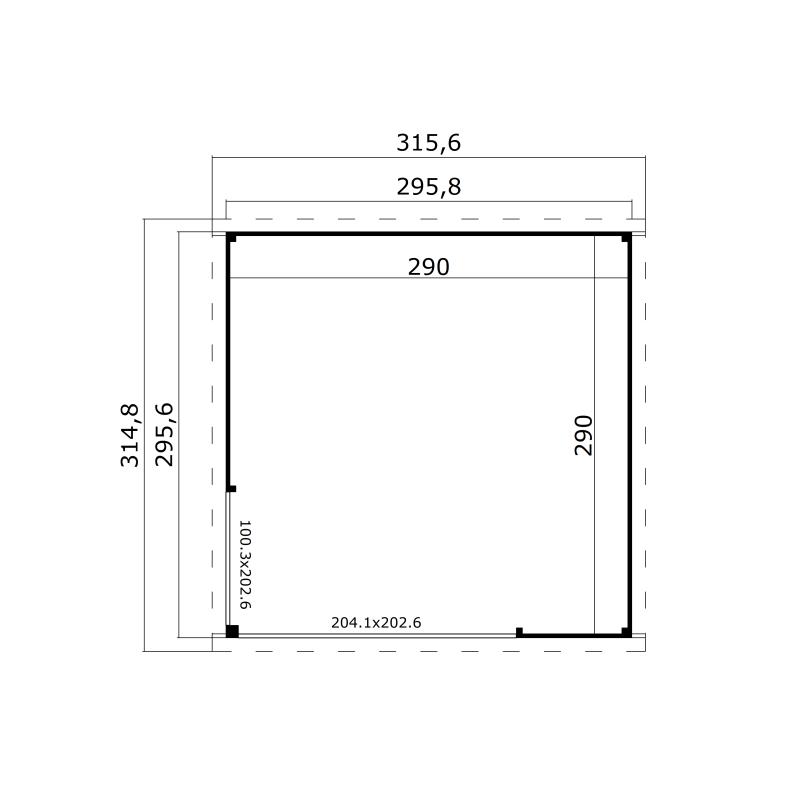Blokhut Julia 295x295 Onbehandeld vuren