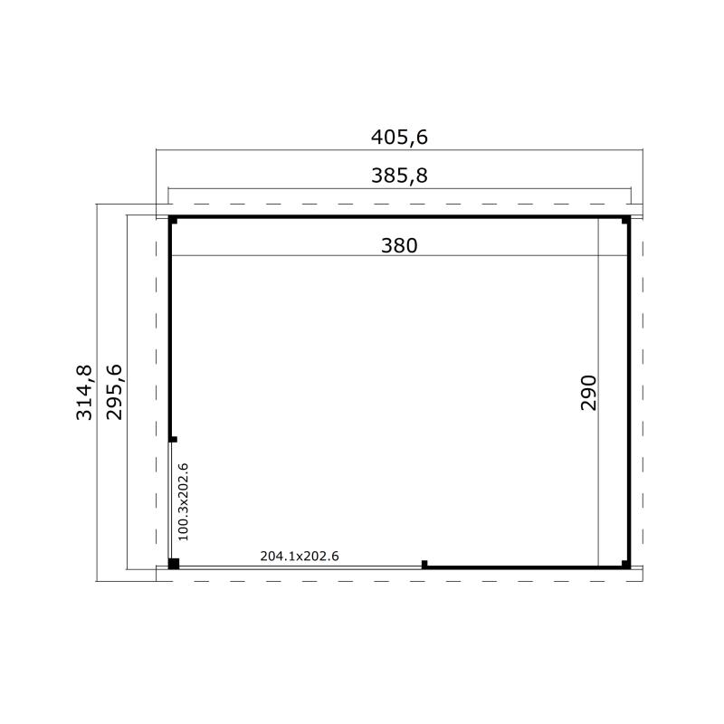 Blokhut Olivia 385x295 Onbehandeld vuren