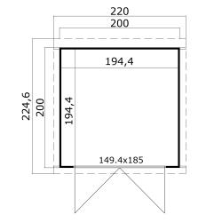 Tuinhuis-Blokhut Sara 200x200x211 cm