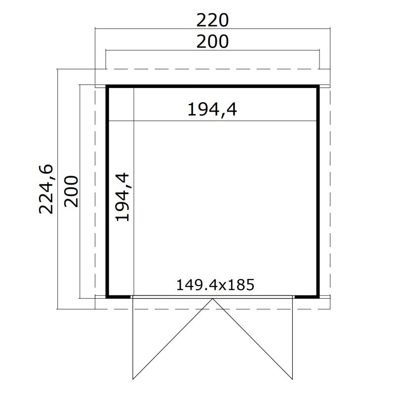 Tuinhuis-Blokhut Sara 200x200x211 cm