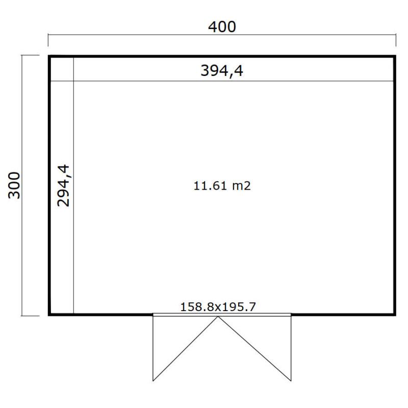 Tuinhuis Quby 400x300