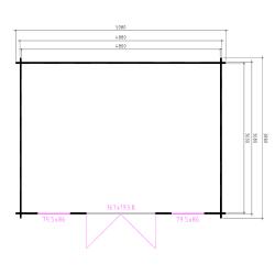 Tuinhuis-Blokhut 5139: 508 x 388 x 256 (h) cm