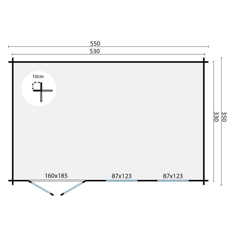 Blokhut - Tuinhuis Sophie | 40 mm | onbehandeld