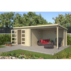 Blokhut met overkapping Manuel 600x275 Onbehandeld vuren