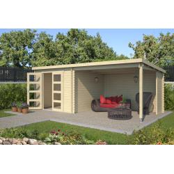 Blokhut met overkapping Manuel 600x275 Onbehandeld vuren