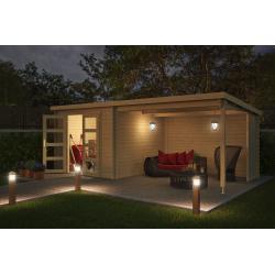 Blokhut met overkapping Manuel 600x275 Onbehandeld vuren