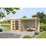 Blokhut met overkapping Helena 472x230 Onbehandeld vuren