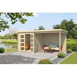 Blokhut met overkapping Helena 472x230 Onbehandeld vuren