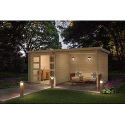 Blokhut met overkapping Helena 472x230 Onbehandeld vuren