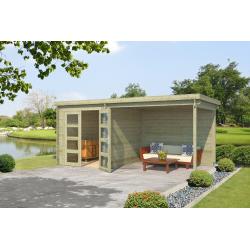 Blokhut met overkapping Helena 472x230 Onbehandeld vuren