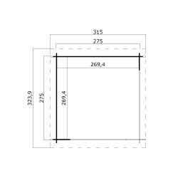 Tuinhuis-Blokhut Lara: 275 x 275 cm