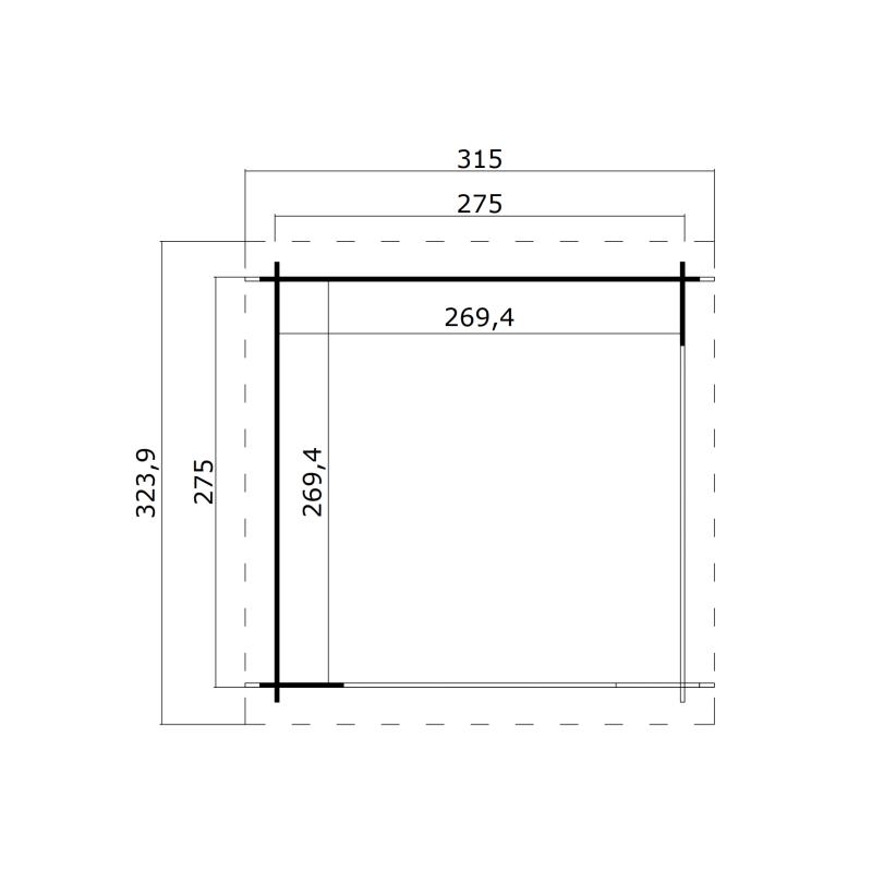 Tuinhuis-Blokhut Lara: 275 x 275 cm