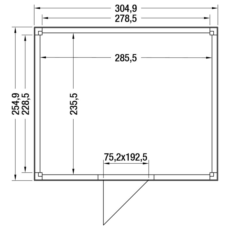 ACTIEMODEL Douglas tuinhuis HR 300x250 X 245 cm