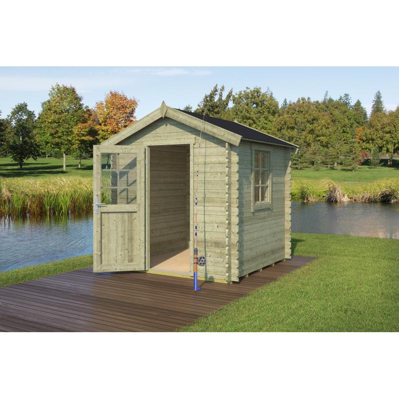 Blokhut Wels 200x200 Geïmpregneerd olijfgroen