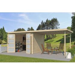 NIEUW Modern tuinhuis met overkapping 9701EXT300