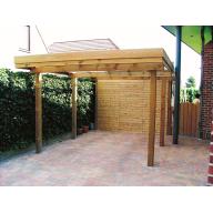 Carport drukgeïmpregneerd naaldhout C410: 710 x 335 cm