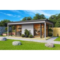 Tuinhuis-Blokhut Domeo 3 Loggia set:  508,8 x 321,9cm