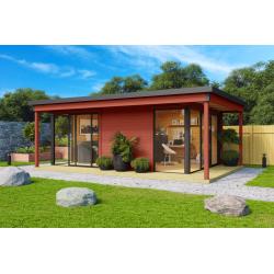 Tuinhuis-Blokhut Domeo 3 Loggia set:  508,8 x 321,9cm