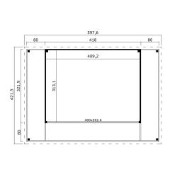 Tuinhuis-Blokhut Domeo 4 Loggia: 418 x 321,9 cm