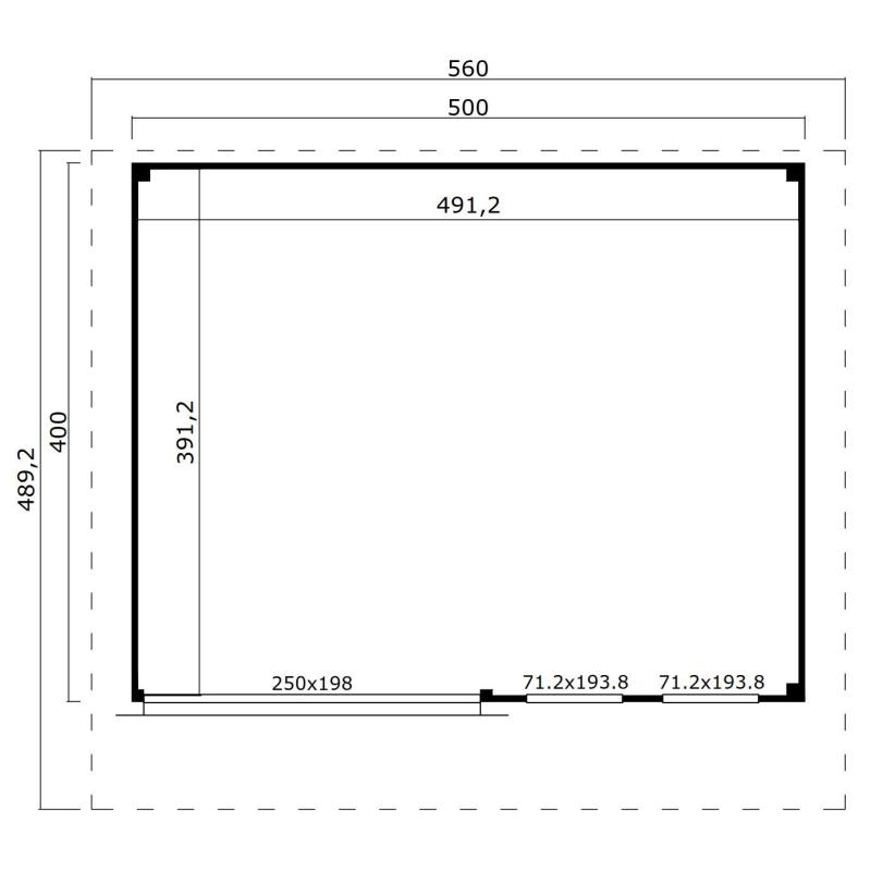 Tuinhuis-Blokhut Domeo 8 Set: 500x400 cm