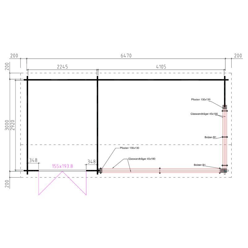Blokhut kapschuur G6734K
