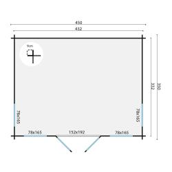 Blokhut - Tuinhuis Arne | 28 mm | vuren onbehandeld