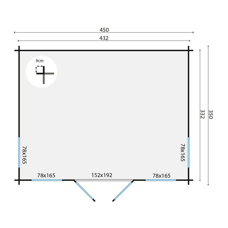 Blokhut - Tuinhuis Arne | 28 mm | vuren onbehandeld