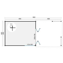 Blokhut - Tuinhuis Casper | 58 mm | vuren onbehandeld