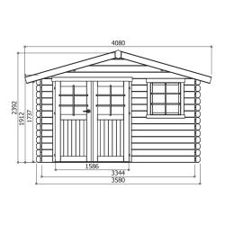 Tuinhuis-Blokhut Chimay : 3580 x 2980-390 mm