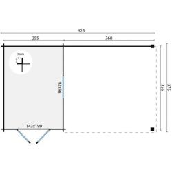 Blokhut - Tuinhuis Diederick | 28 mm | vuren onbehandeld