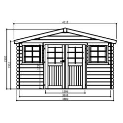 Tuinhuis-Blokhut Dole : 3880 x 2980-690 mm