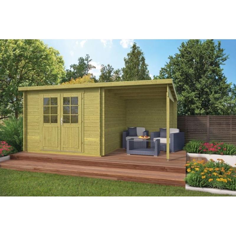 Blokhut - Tuinhuis Dora | 28 mm | vuren onbehandeld