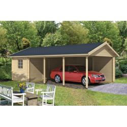 Tuinhuis-Blokhut carport overkapping met berging EVER: 219+551x430 cm