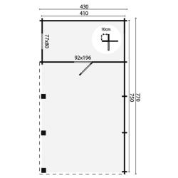 Tuinhuis-Blokhut carport overkapping met berging EVER: 219+551x430 cm