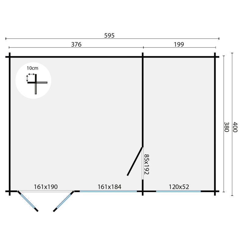 Blokhut - Tuinhuis Flow 2.0 | 40 mm | vuren onbehandeld
