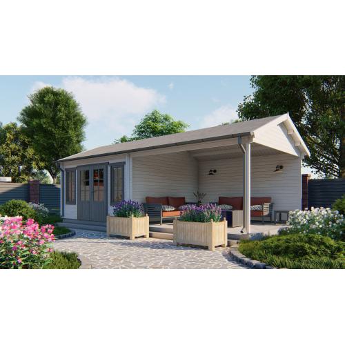 Blokhut - Tuinhuis Kwaspa | 44 mm | vuren onbehandeld