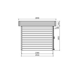 Tuinhuis-Blokhut Larvik : 3296+1200 x 2416mm