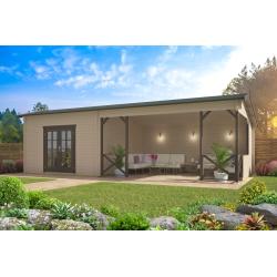 Blokhut - Tuinhuis Mokka | 40 mm | vuren onbehandeld