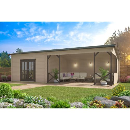 Blokhut - Tuinhuis Mokka | 40 mm | vuren onbehandeld