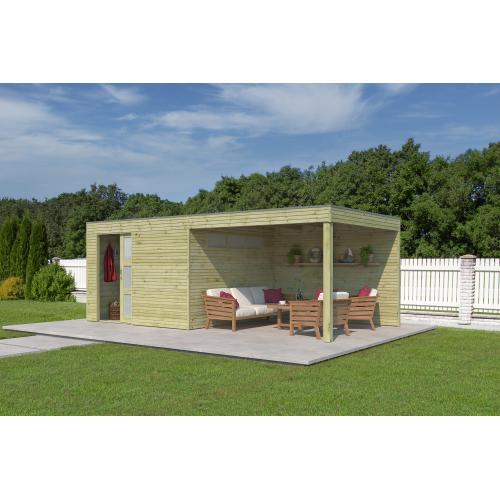 Nieuw Modern tuinhuis  Qube 7252 met schuifdeur.
