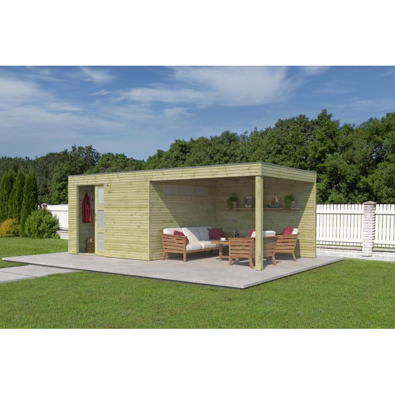 Nieuw Modern tuinhuis  Qube 7252 met schuifdeur.