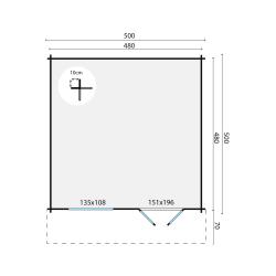 Blokhut - Tuinhuis Salamanca | 34 mm | vuren onbehandeld