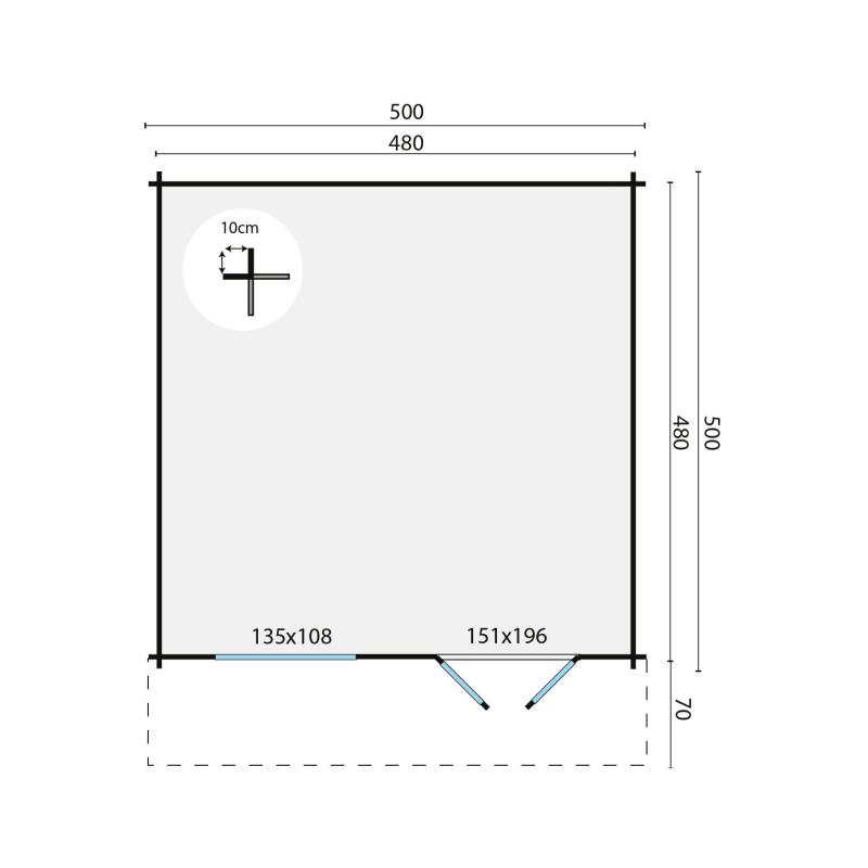 Blokhut - Tuinhuis Salamanca | 34 mm | vuren onbehandeld